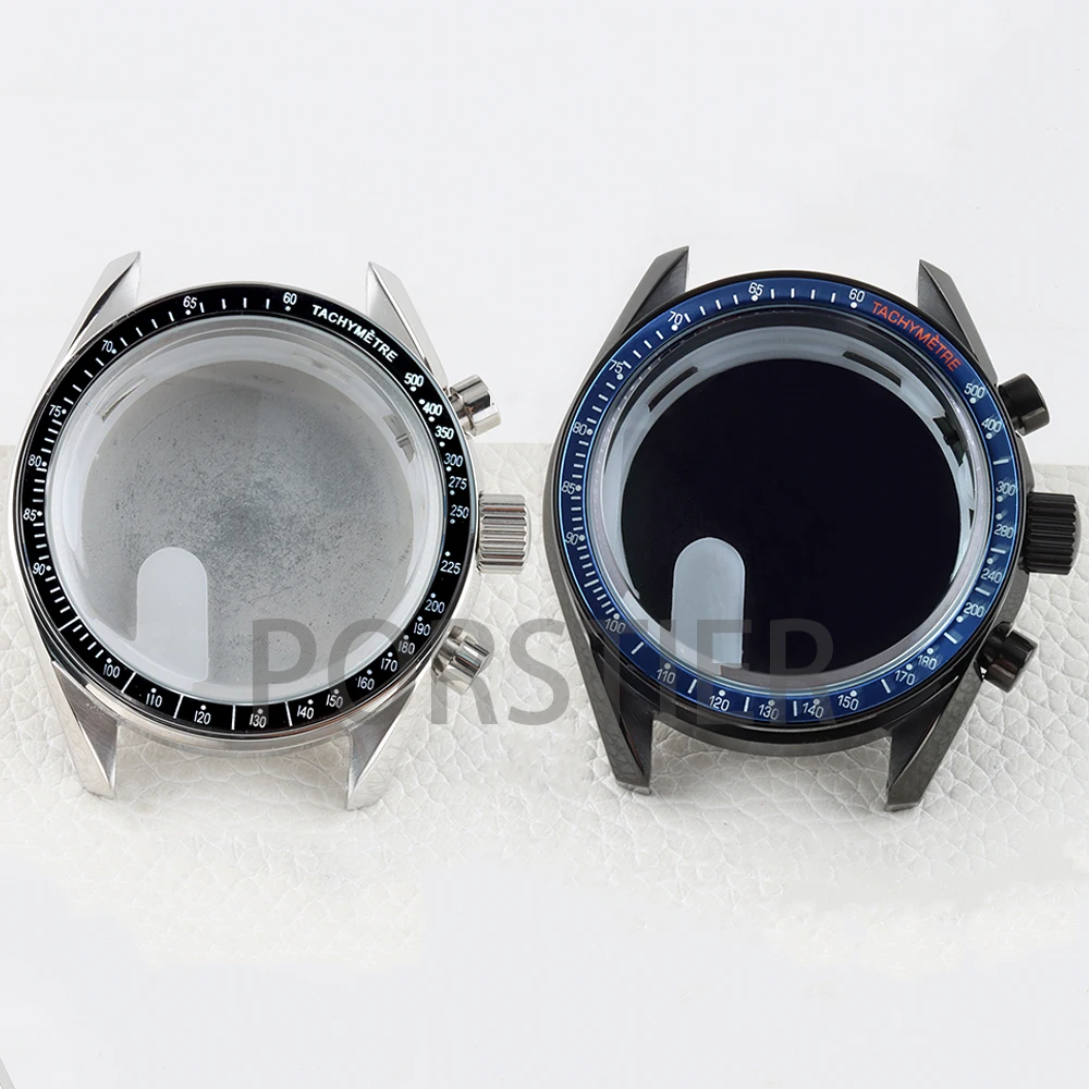 

VK63 Watch Case 40mm Black/Silver for VK64 VK63 Movement Chronograph Solid 316L Stainless Steel Waterproof Case 32.5mm Dial