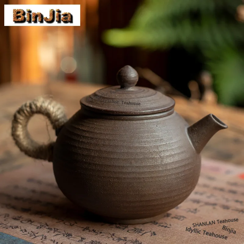 

Чайник из грубой керамики 250 мл, ручной работы, с фильтром, для заваривания чая, бытовой, для чайной церемонии, декоративный, в китайском стиле