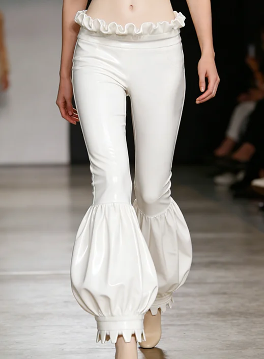 

Латексные резиновые брюки для косплея, маскарадные модные брюки с кружевом