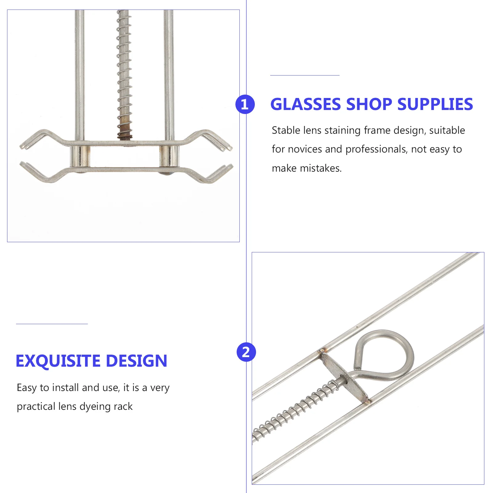 

Lens Dyeing Rack Stainless Steel Clamp Holder Spring Tint Shelf DIY Tool Reusable Durable Glasses Maintenance Accessories Lens