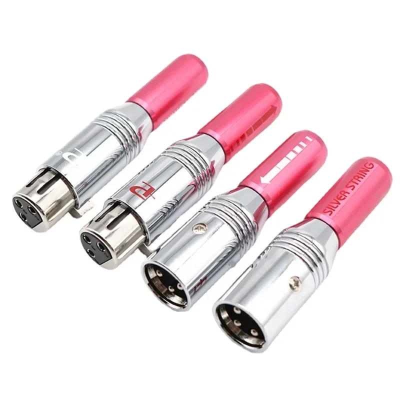 Hi-end 3Pins XLR Plug Male Female Balanced Cable Connector Jack Metal Shell Brass Copper HiFi Audio Adapter