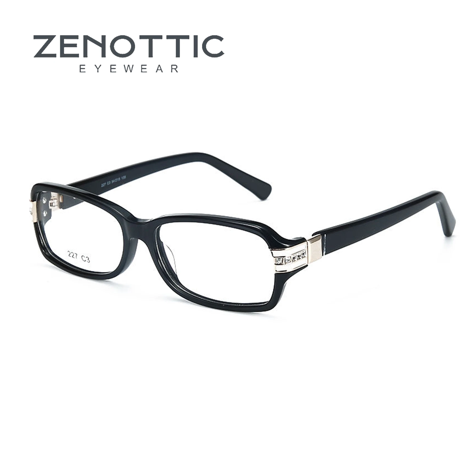 

ZENOTTIC Fashion Rectangle Optical Glasses Frame with Peculiar Fashion Leg Women Non-Prescription Acetate Eyeglasses 227