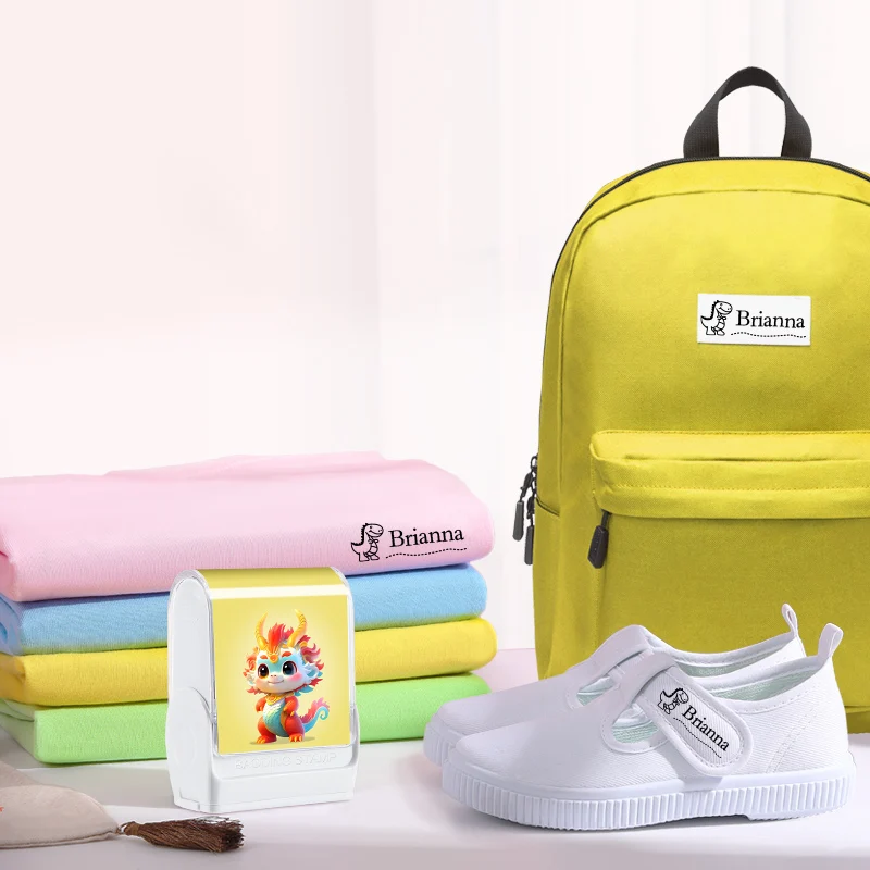 مجموعة طوابع اسم الرسوم المتحركة المخصصة - قابلة لإعادة الاستخدام لملابس الأطفال والحقائب المدرسية، حبر مقاوم للماء، آمنة للنسيج القطني/المشروط #3