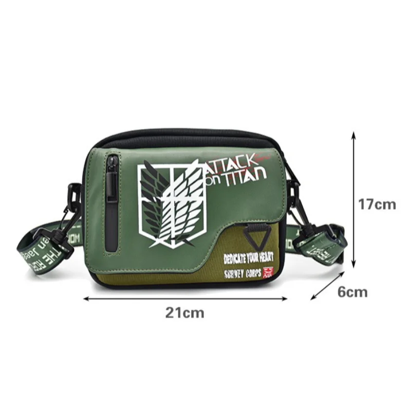 Tas Bahu Anime Attack On Titan Dompet Koin Gambar Anime Dompet Fashion Kanvas Luar Ruangan Tas Belanja Pria Laki-laki Hadiah Mainan
