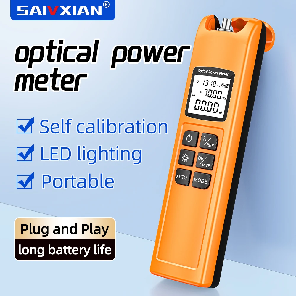 SAIVXIAN G10 Optical Power Meter High Precision Rechargeable Battery for FTTH (-70 ~10dbm) (-50 to +26dbm) (Optional)