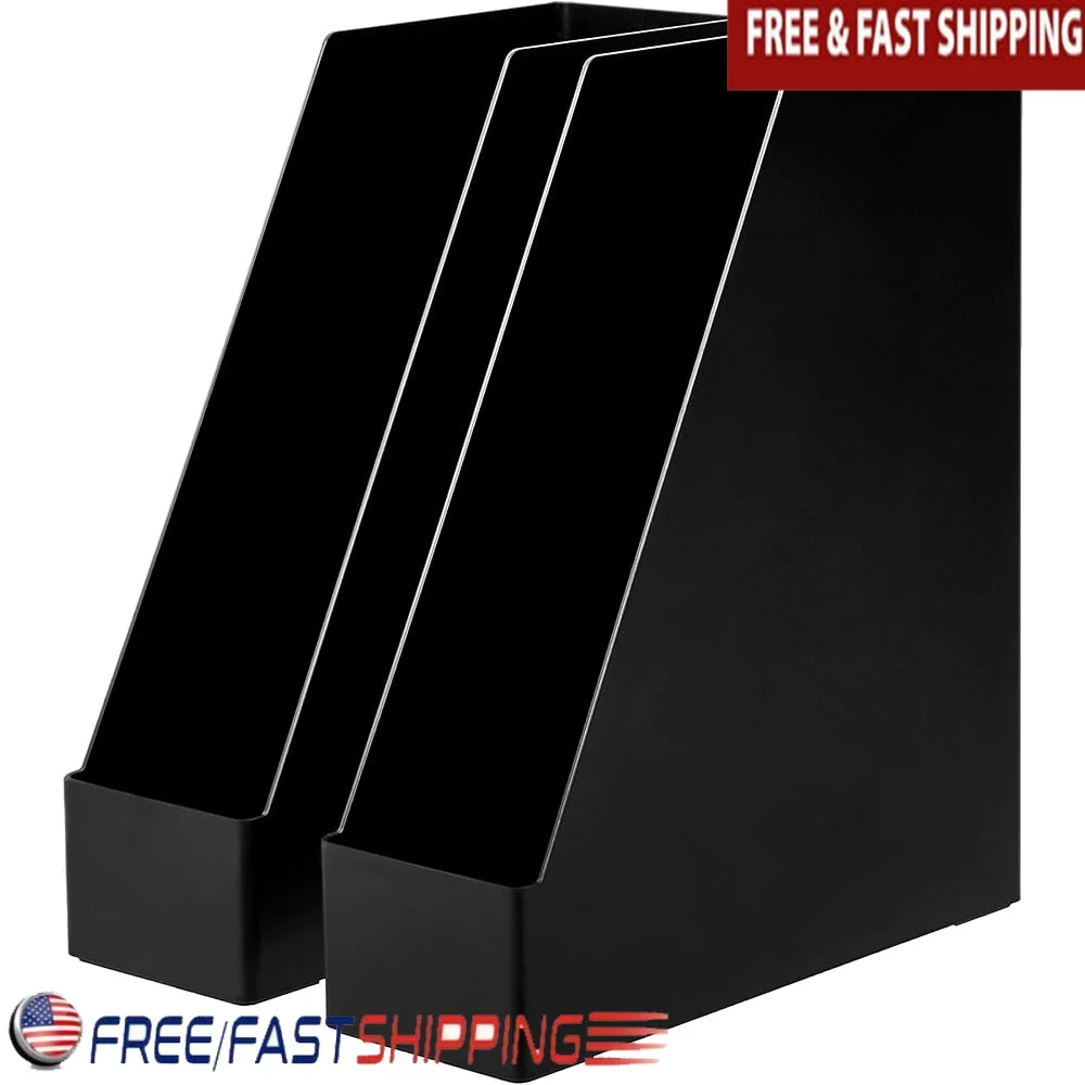 

Plastic Magazine Organizer Rack 12-Pack Durable Plastic Storage Holder Home Office Desk Books Newspapers Letter Files