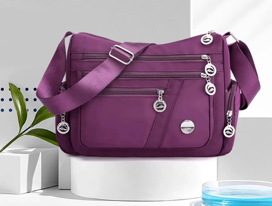 Umhängetasche für Damen, wasserdichte Tragetasche, lässige Nylon-Geldbörse, Handtasche, RFID, leichte Umhängetasche – Detail 11