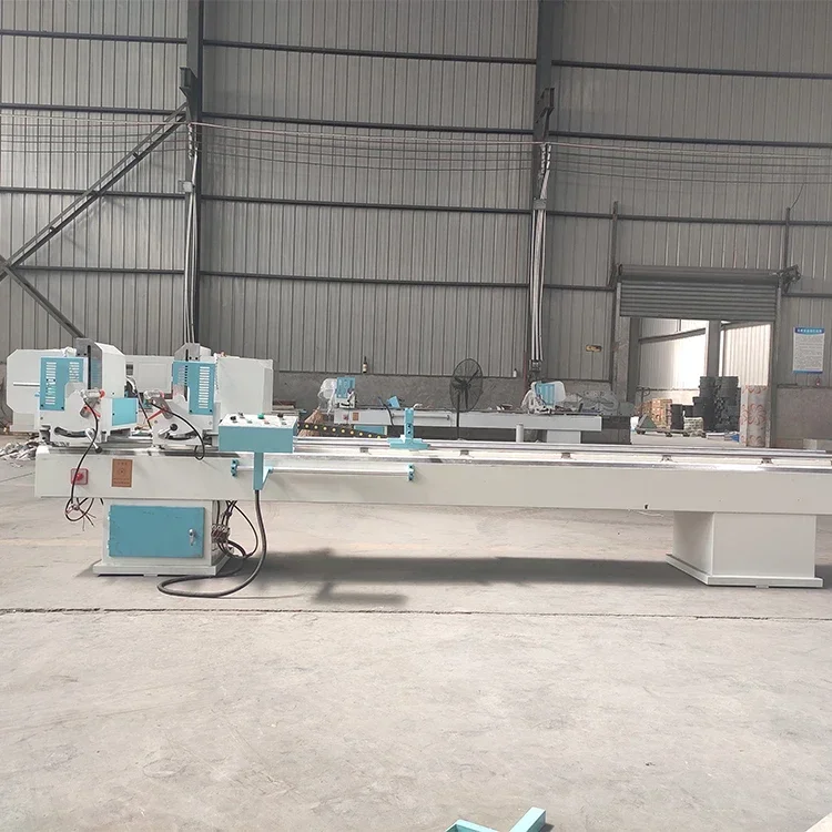 exquisite craftsmanship PVC upvc profile doors and windows double head oblique cutting machine