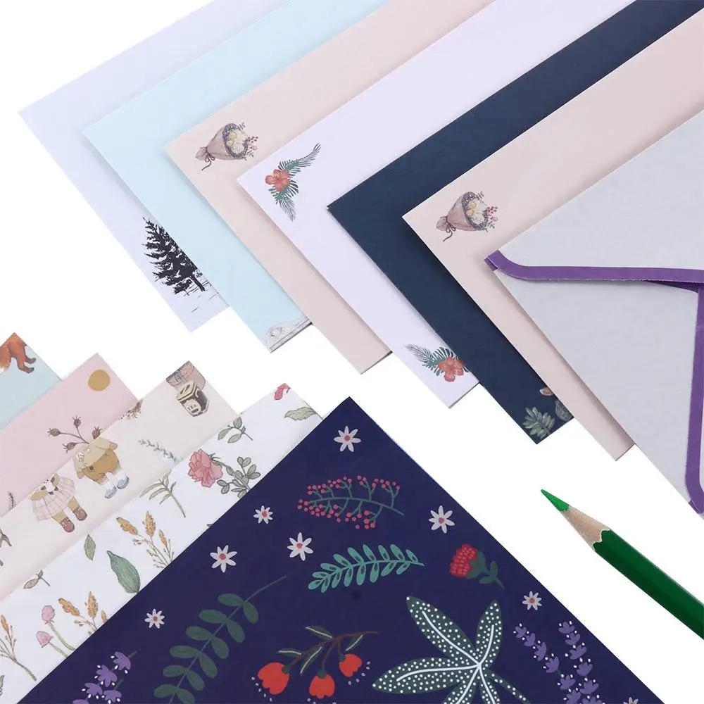 Day Invitation Letter Pad Cartoon Gift Envelope Different Style Letter Paper Writing Paper Envelope Stationery Paper