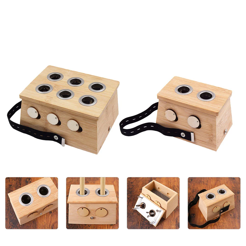 2 Pcs Moxibustion Box Holder Care Container Massager Burner Body Tool Bamboo Moxa