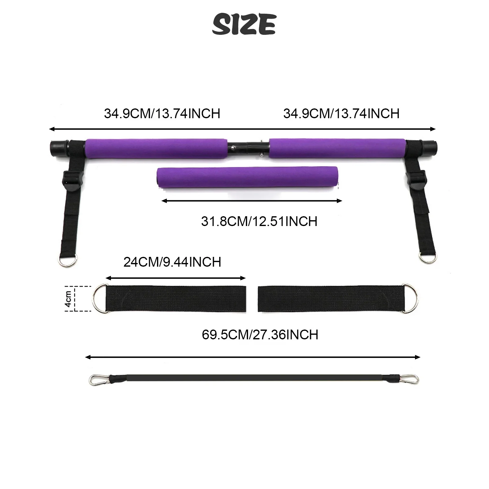 Portable Yoga Pilates Bar Stick All-in-one Strength Weights Equipment for Man & Woman Body Building