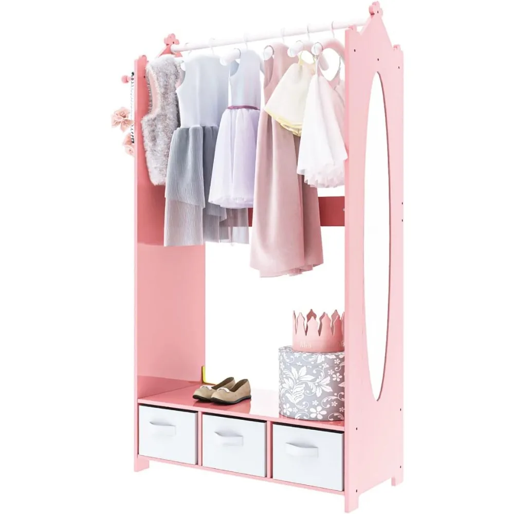 

Dress Up Storage Kids Costume Organizer Center, Open Hanging Armoire Closet Unit Furniture