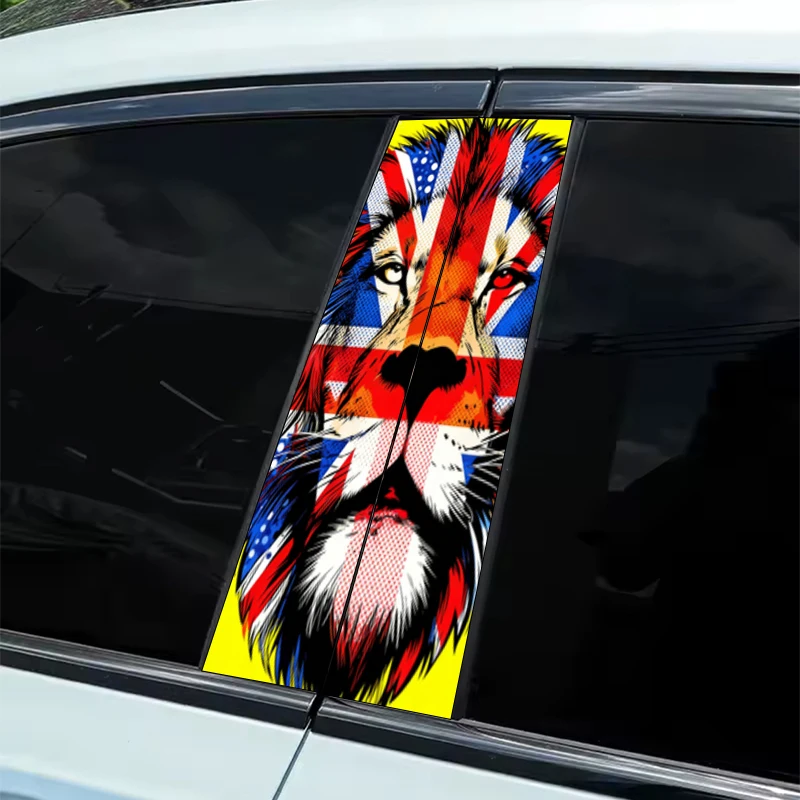 قطعتان من لافتة يونيون وملصق عمود الأسد B المتلألئ على شكل نجمة، مقاوم للماء والخدش، مناسب لجميع الموديلات