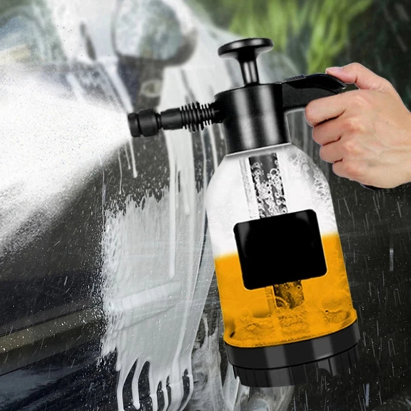 2X Hand Pump Foam Sprayer Hand Pressurized Foam Sprayer 2 Litre Pressure Foam Cannon Snow Foam Nozzle Carwash