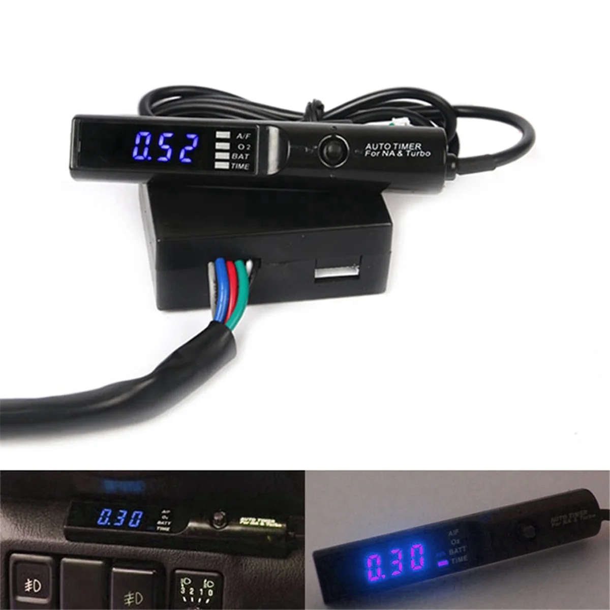 Universal 12V Turbo Timer สําหรับ Universal Car Auto LED Digital Display สําหรับ Turbo & NA Turbocharged เครื่องยนต์ Protector สีฟ้า—L49A
