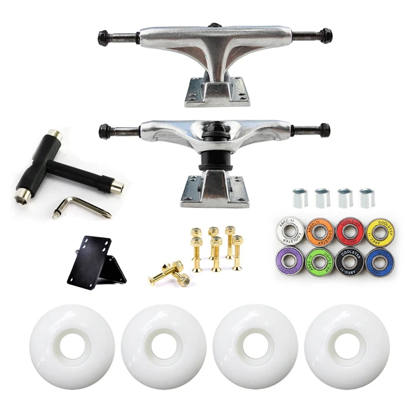 

Набор для скейтборда, профессиональный кронштейн из алюминиевого сплава, 5 дюймов, серебристый + Т-образный ключ