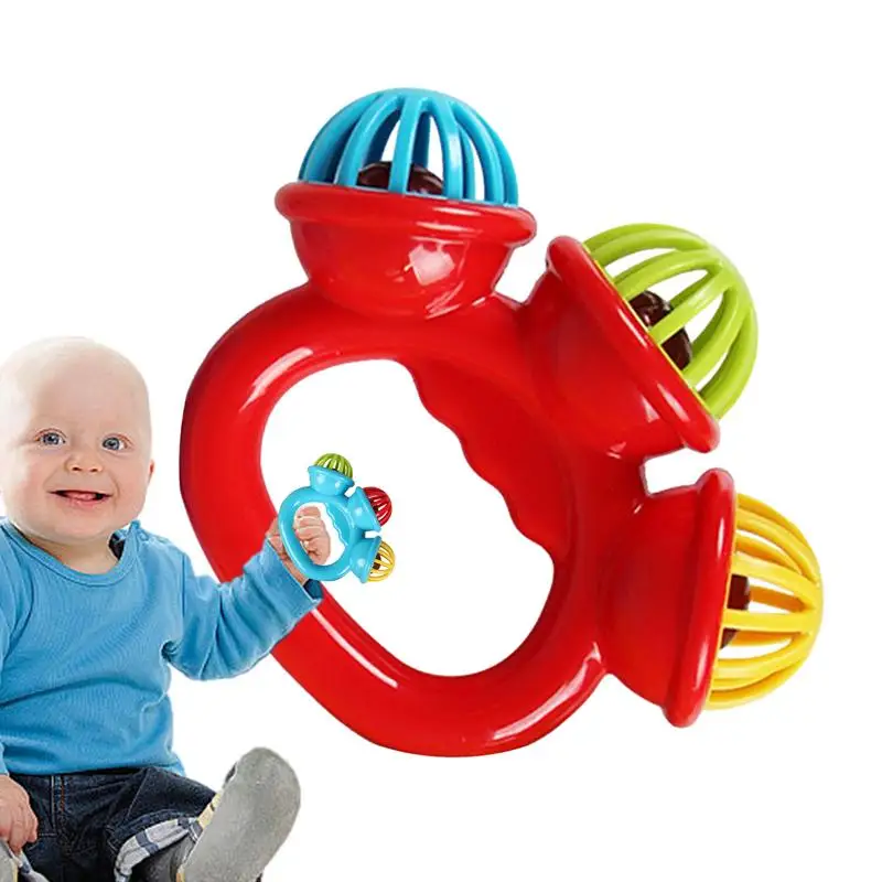 Shaking Rattle Toy Exquisite Handbell Toy Teething Rattles Educational Montessori Toys Montessori Hand Bells Multifunctional
