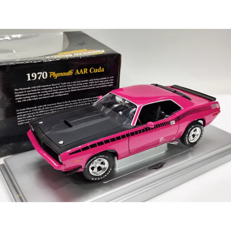 

Diecast 1/18 Scale Plymouth AAR CUDA American Muscle Car Rare Alloy Car Model Collectible Toy Gift Souvenir Display Ornament