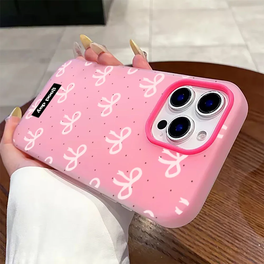 Bowknot Polka Dot Phone Case For Redmi 10 11 12 13 14 4G Xiaomi Redmi Note 10 11 12 13 14 Pro 5G 14C 13C 15C 5G Silicone Cover