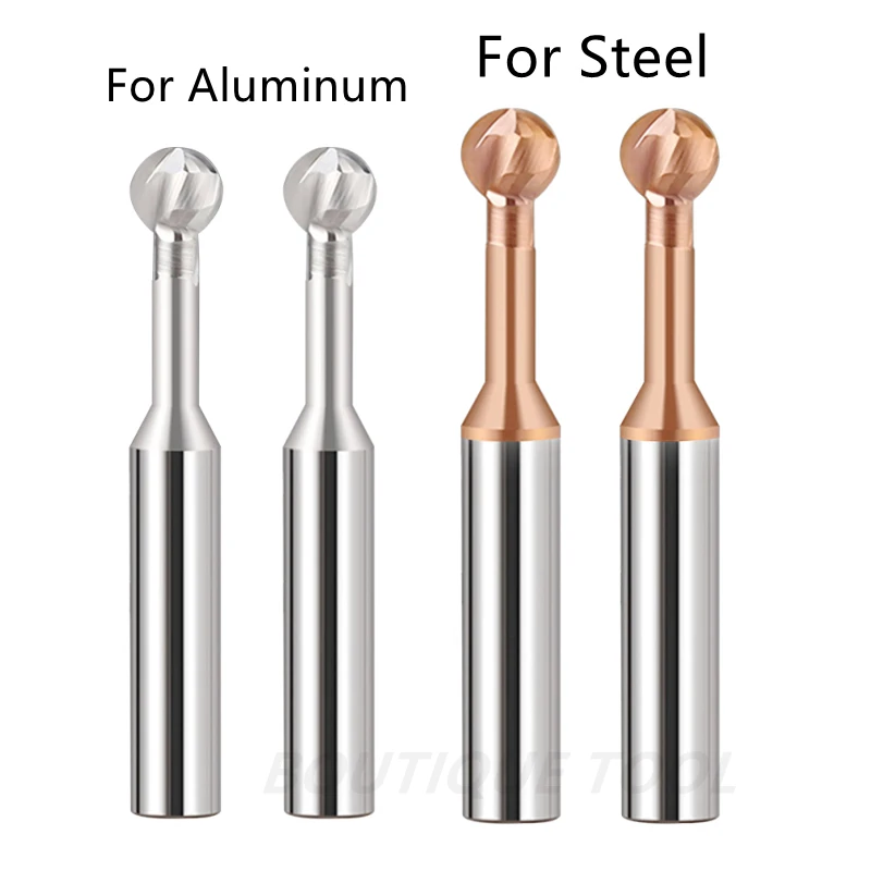 3D CNC Ball Milling Cutter T-shaped Arch R0.5-R10 Cutter Tool Lollipop End Milling Cutter Lengthen T Slot Milling Cutter