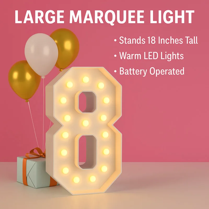 

70-120cm Giant LED Numbers Foam Mosaic Sign For Birthday Wedding Anniversary Party Event Stage Decoration