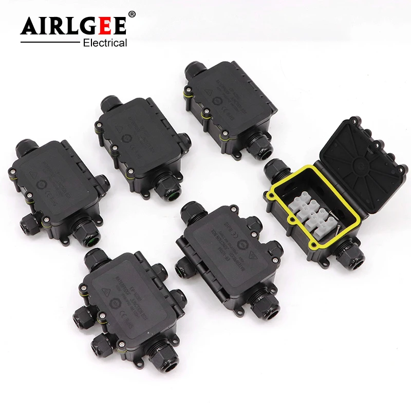 Outdoor Plastic IP68 Waterproof Cable Junction Box Connector Electrical Junction Boxes With Nylon Connector Termina