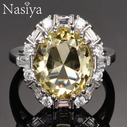 Nasiya Citrine Gemstone Rings For Women Jewelry Ring Wedding Anniversary Paty Gift Wholesale