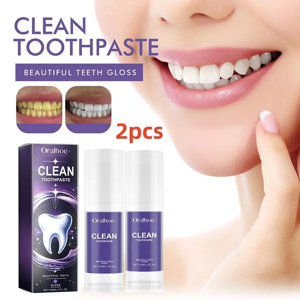 

2pcs Whitening Mousse Toothpaste Removal Smoke Stains Oral Hygiene Clean Effectively Freshen Breath Removal Yellow Teeth Care