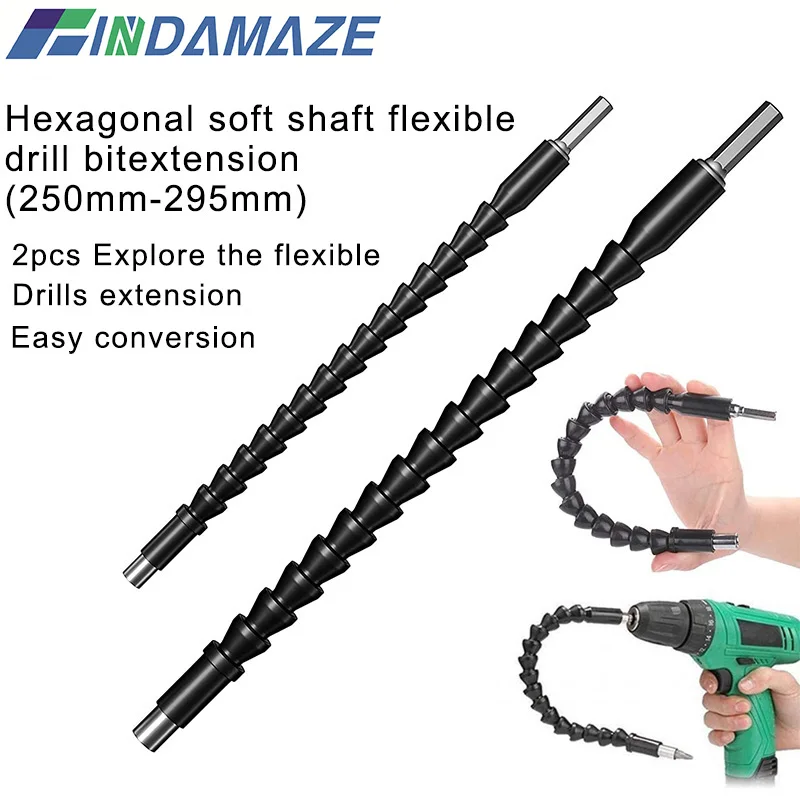 Hexagonal Soft Shaft Flexible Drill Bit Extension 250mm 295mm Discovery for Drill Bit Flexible Shaft Magnetic Screwdriver Kit