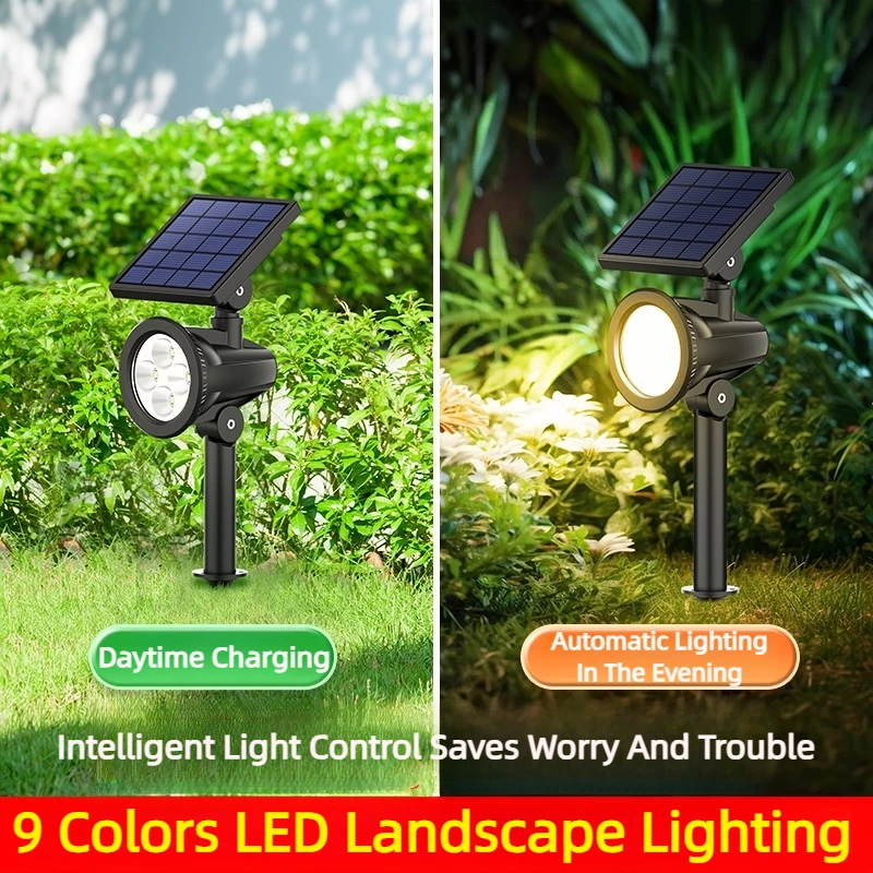 

2025 Outdoor Solar Waterproof 1800mAh LED Landscape Light High-Brightness Lawn Spotlight For Garden Courtyard Trees Path Terrace
