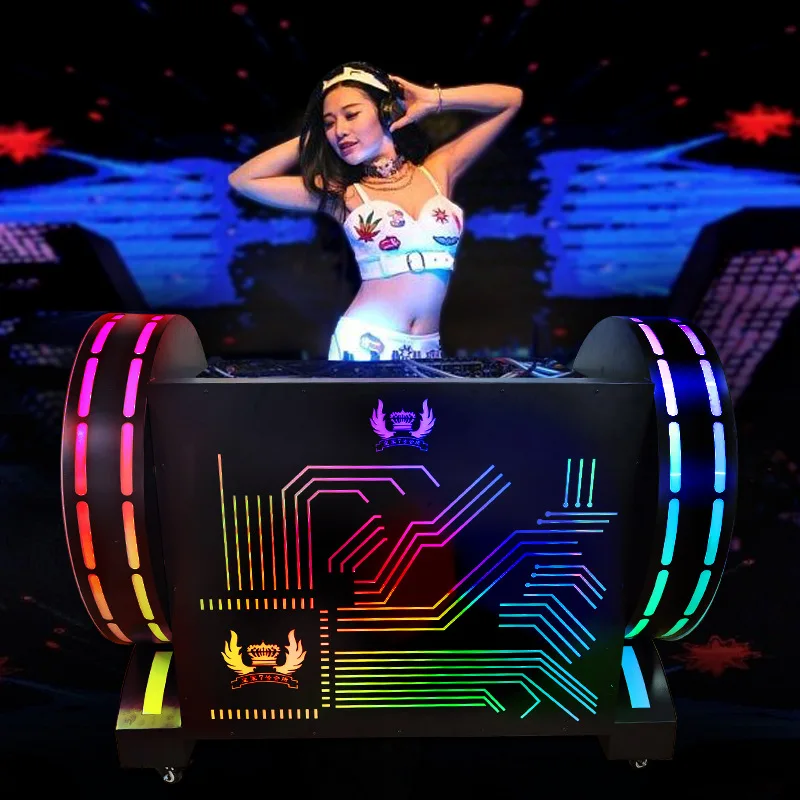 

Bar luminous DJ station KTV party private room luminous nightclub abyss led removable wrought iron PARTYK DJing table