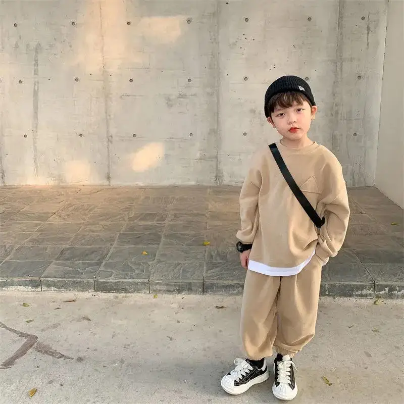 Children Clothing Sets Autumn Winter Sport Suits for Kids Long Sleeve Sweatshirts+pants Tracksuits for Boys Teenager Outfits Set