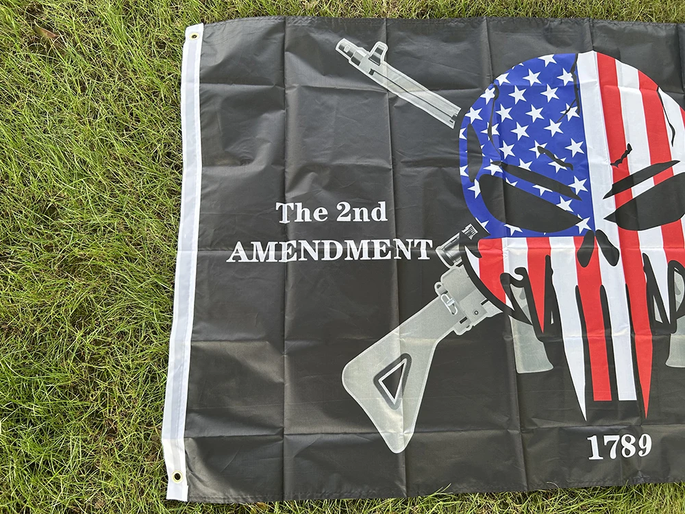 TIKI FLAG 90x150 سم التعديل الثاني للحرية أو الموت العلم لتزيين المنزل لافتة بوليستر معلقة