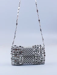 Handmade Bead Bag Long Chain Hand-Woven Celebrity Handbags Designer Ladies Party Bag Beading Top-handle Mini Purses