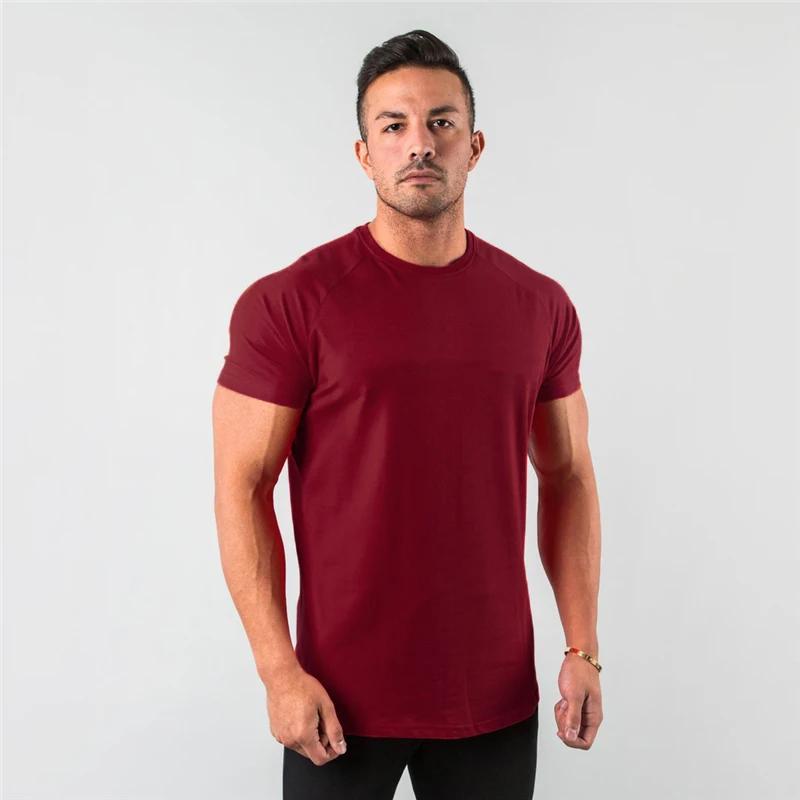 Neue Mode Plain Tops Tees Fitness Herren T Shirt Kurzarm Muscle Jogger Bodybuilding T-shirt Männliche Gym Kleidung Slim Fit Hemd