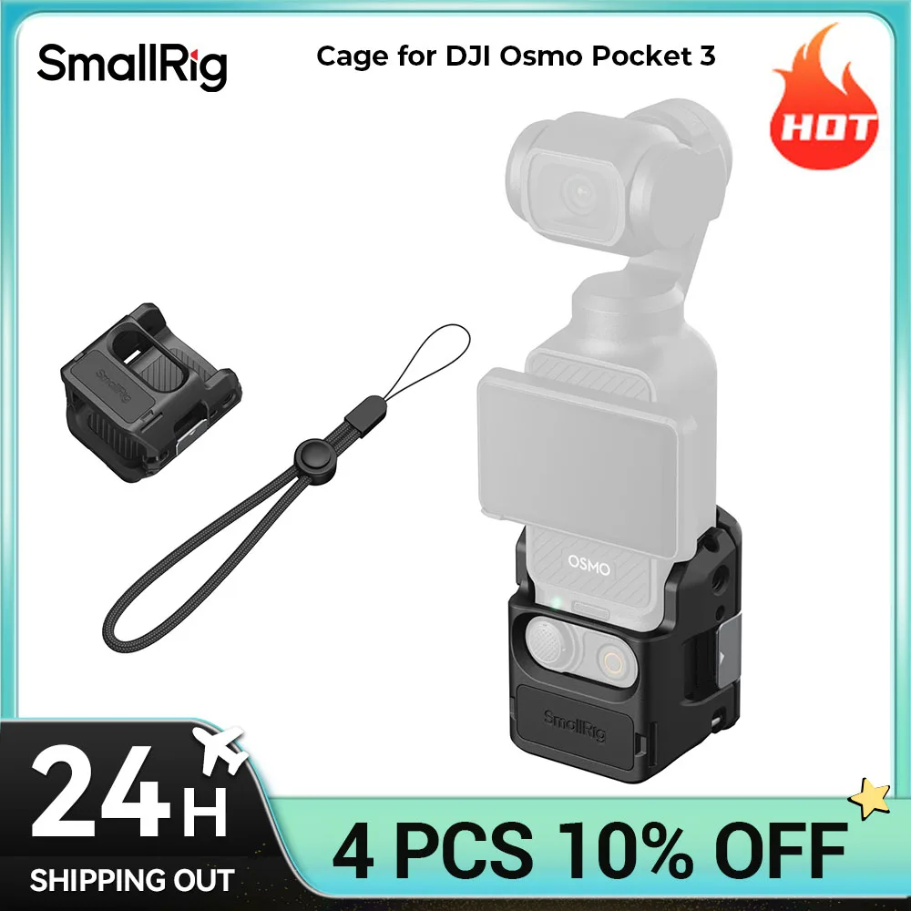 SmallRig Cage for DJI Osmo Pocket 3 Magnetic Quick Release Foldable and Portable Fully Compatible for GoPro Base 5072