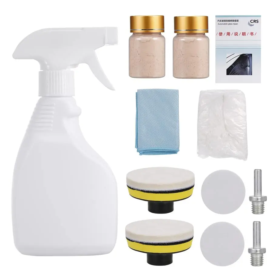 Car Windshield Scratch Repair Removal Kit Window Glass Polishing Pad 120g Powder