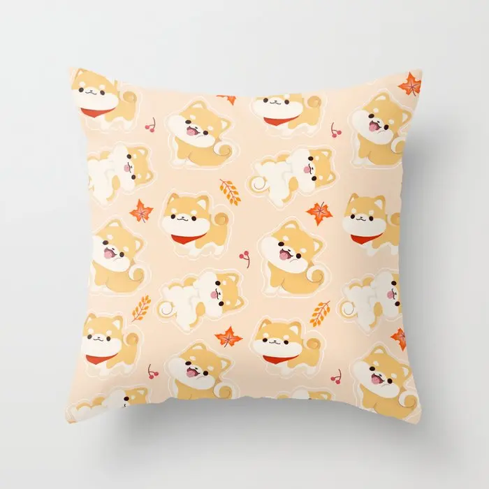 

kawaii shiba inu Pillowcase Decorative Cushion For Sofa Printed Pillow Chair Car Cushion Cover Home Decoration