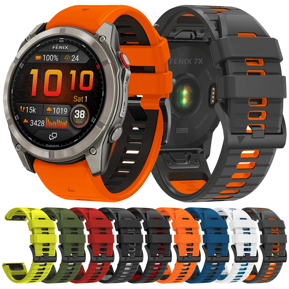 22mm 26mm Weiches Silikon-Uhrenarmband für Garmin Fenix 8 Pro E 7 7X Pro 6 6X 5 5X Plus QuickFit-Band für Epix Pro Gen 2 47mm 51mm