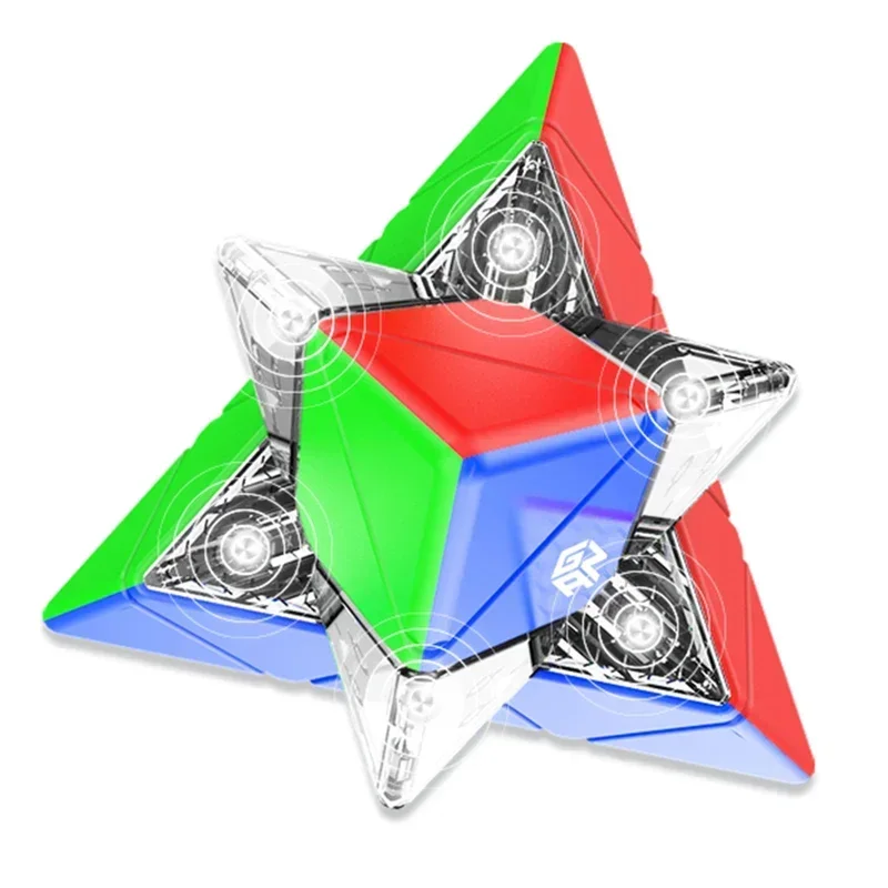 GAN 3x3 Pyraminx-Magnete Gan Pyraminx M 3x3x3 UV-Geschwindigkeit Magnetisches Pyramidenpuzzle Aufkleberloser Dreieckswürfel mit extra GES