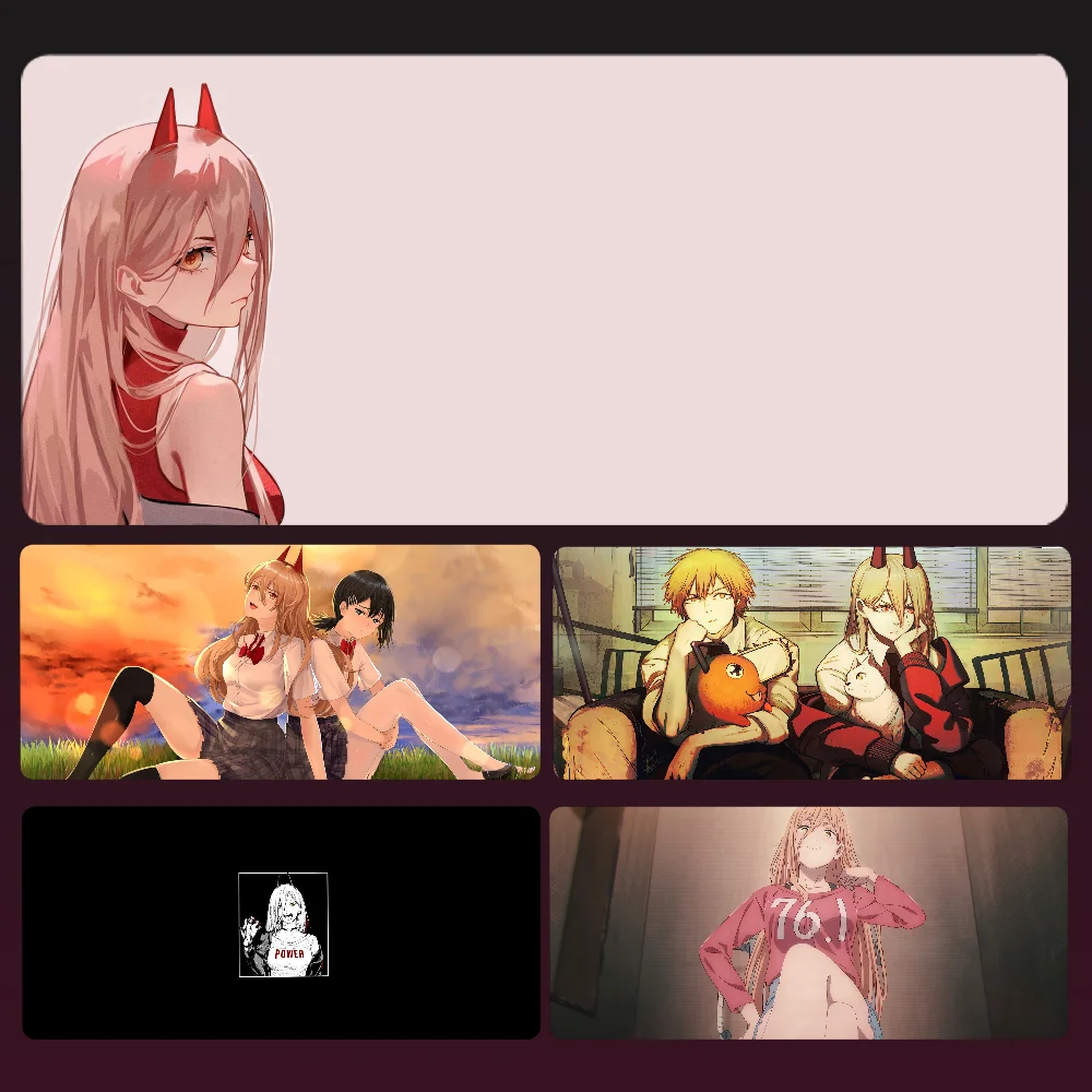 

Hot Anime Power Chainsaw Man XXL Large Mouse Pad Computer Laptop Non-slip Office Keyboard Mats Desk Mat Mousepad