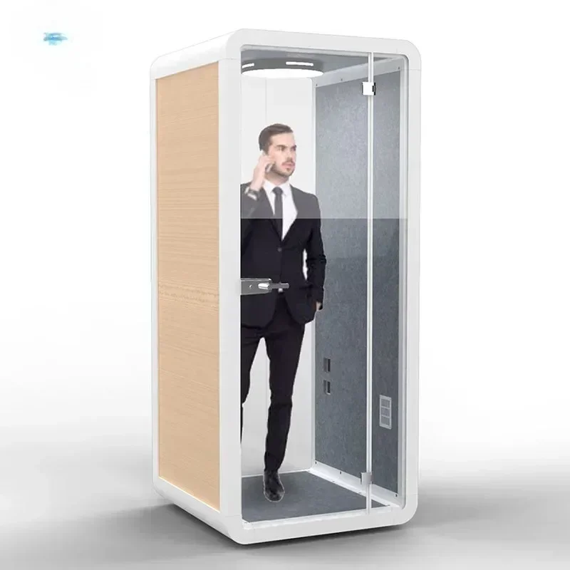 Hot SalesPoloRemovable Soundproof Movable Silence Vocal Booth Private Telephone Call Pod With Ventilation System Office Phone Bo