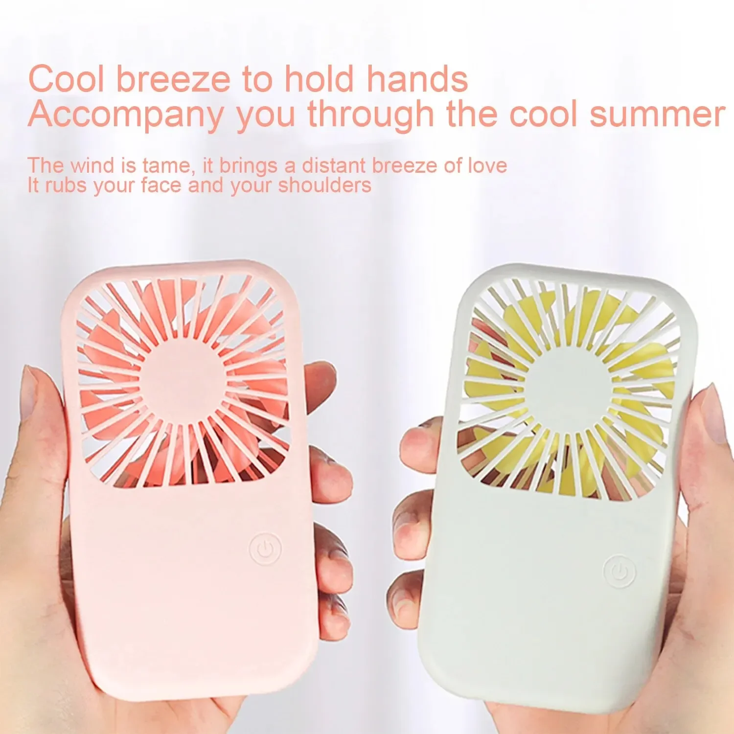 Compact Mini Fan Rechargeable Stand Small Pocket Fan with Three Wind Speeds Powerful Range Long-lasting USB Fan