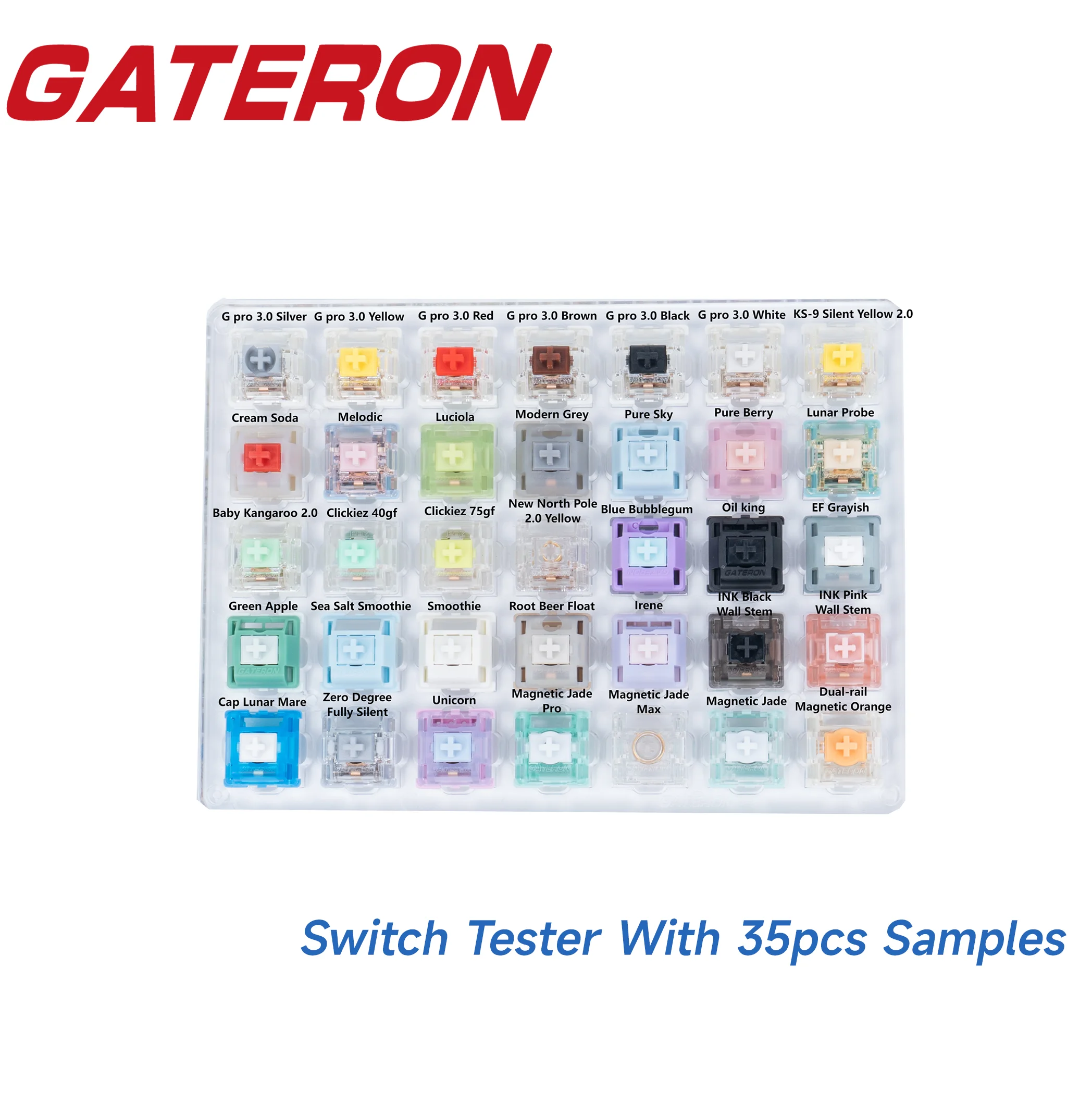 

GATERON New Arrival Switch Tester G Pro 3.0 Customized DYI Hot Swap 35/20pcs Mechanical Keyboard Switch Sample Treasure Version