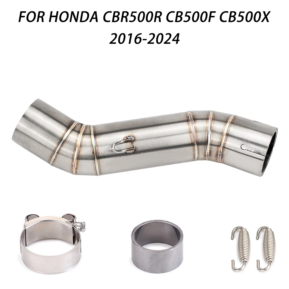 For Honda CBR500R CB500F CB500X 2016-2024 Motorcycle Exhaust Modify Kit Stainless Escape Adapter Middle Link Pipe 51MM Interface