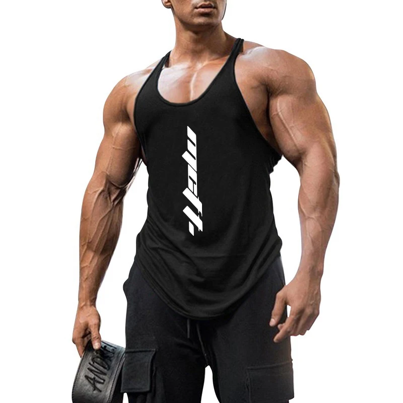 

New Workout Brand Gym Mens Tank Top Vest Muscle Singlets Stringer Clothing Bodybuilding Fitness Sleeveless Sports Shirt