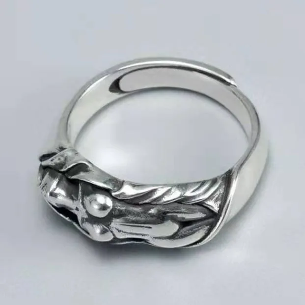 1PC Hot Selling Personalized Creative Exaggerated Nude Beauty Ring With Body Art Opening 925 Ring