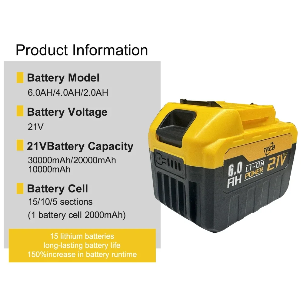 Larger Battery with Charger Lithium ion Rechargeable Replacement for Makita 18V Battery BL1850 BL1830 BL1860 Cordless Drills