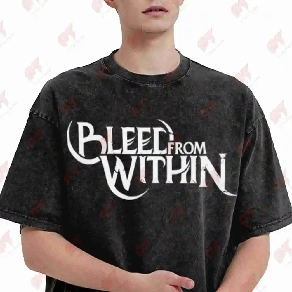 Bleed From Within Band Logo Heavy Metal Vintage Washed Tee Pure Cotton T-Shirt