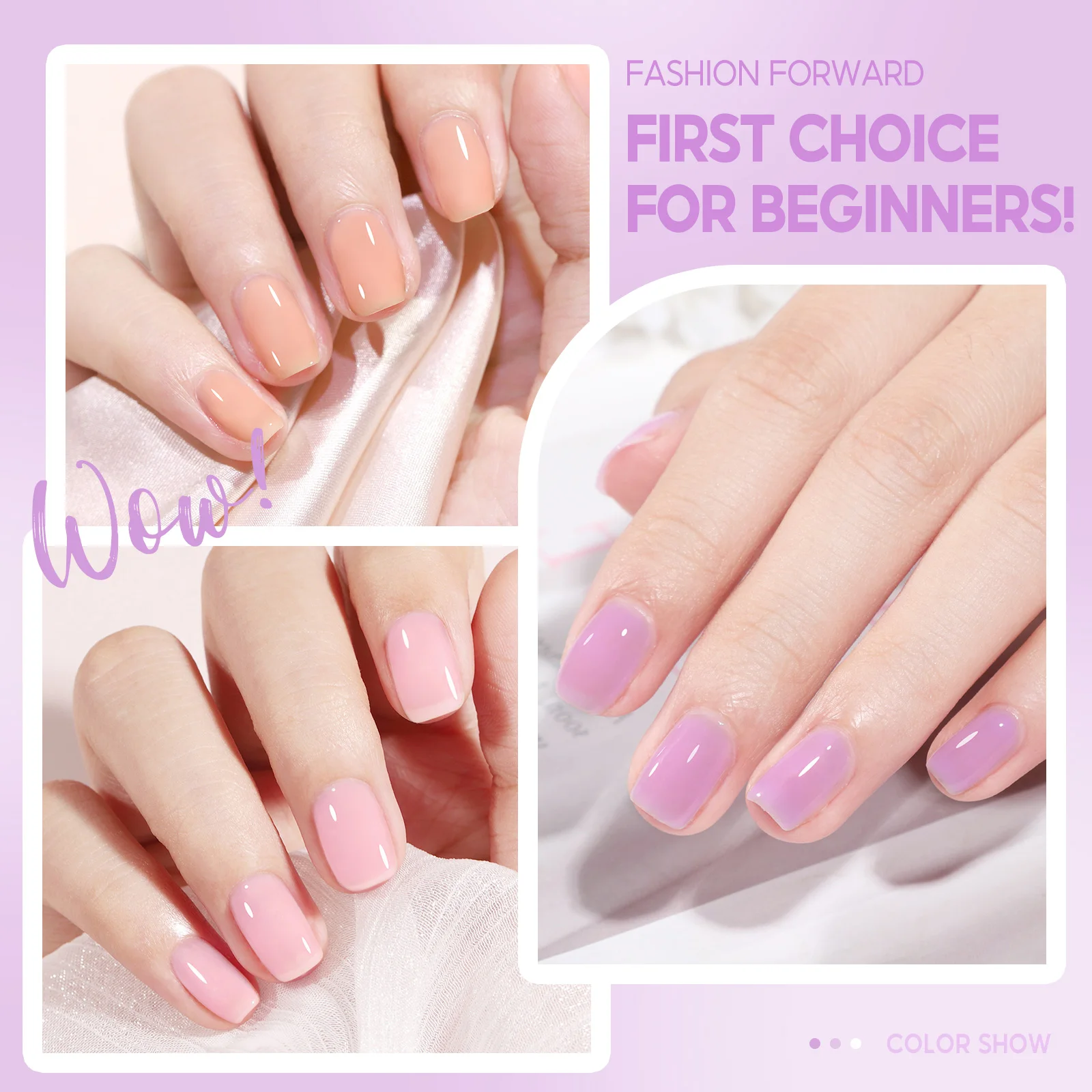 PEACECOLOR 6-teiliges 7-ml-Nagelgelee-Gel-Nagellack-Set – rosa, nackt, milchig blau, lebendige Farben, langlebiges Nail-Art-Gel-Geschenk für Frauen